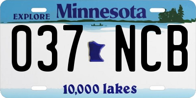 MN license plate 037NCB