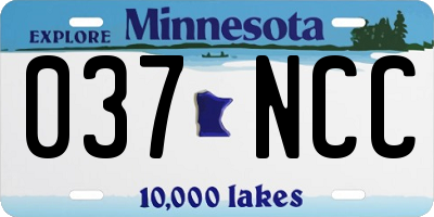 MN license plate 037NCC