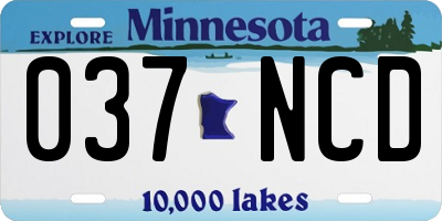 MN license plate 037NCD