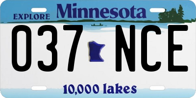 MN license plate 037NCE