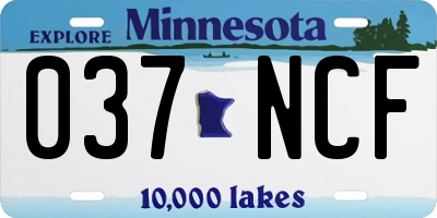 MN license plate 037NCF