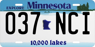 MN license plate 037NCI