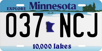 MN license plate 037NCJ