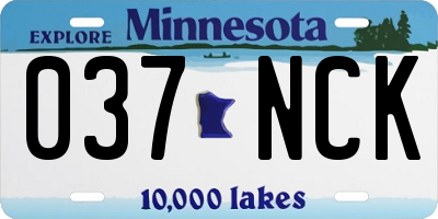 MN license plate 037NCK