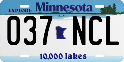 MN license plate 037NCL