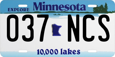 MN license plate 037NCS