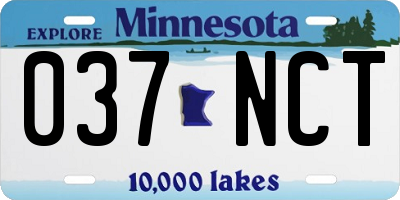 MN license plate 037NCT