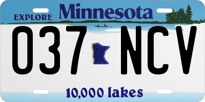 MN license plate 037NCV