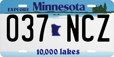 MN license plate 037NCZ