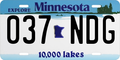 MN license plate 037NDG