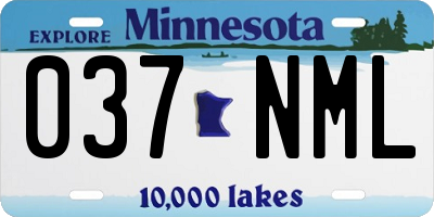 MN license plate 037NML