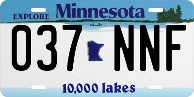 MN license plate 037NNF