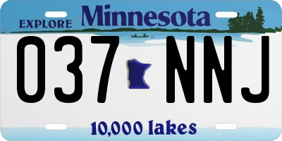 MN license plate 037NNJ