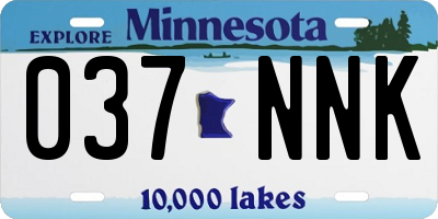 MN license plate 037NNK