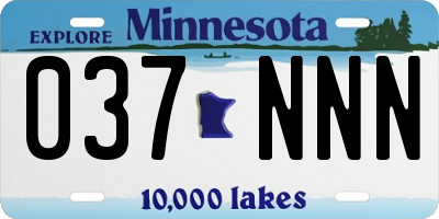 MN license plate 037NNN