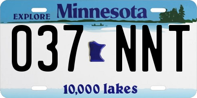 MN license plate 037NNT