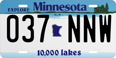 MN license plate 037NNW