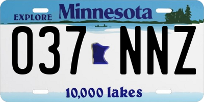 MN license plate 037NNZ