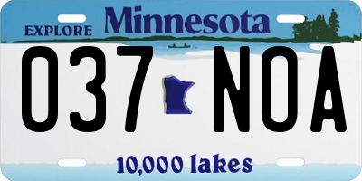 MN license plate 037NOA