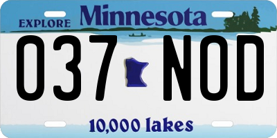 MN license plate 037NOD