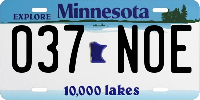 MN license plate 037NOE