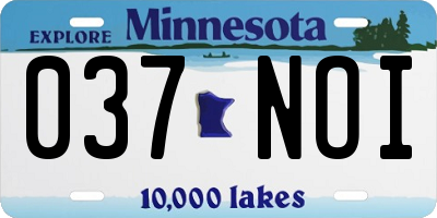 MN license plate 037NOI