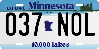 MN license plate 037NOL