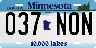 MN license plate 037NON