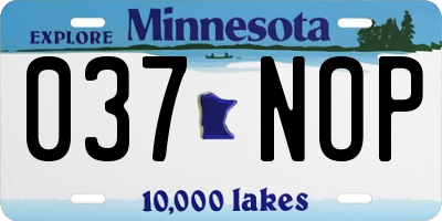 MN license plate 037NOP
