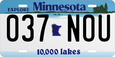 MN license plate 037NOU