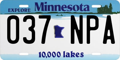 MN license plate 037NPA