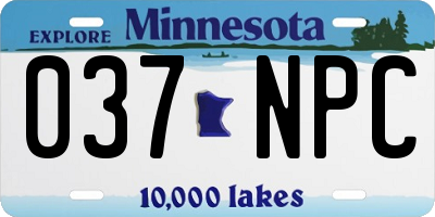 MN license plate 037NPC