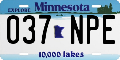 MN license plate 037NPE