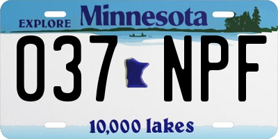 MN license plate 037NPF