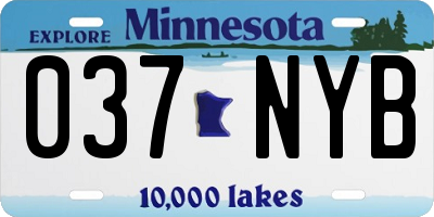 MN license plate 037NYB