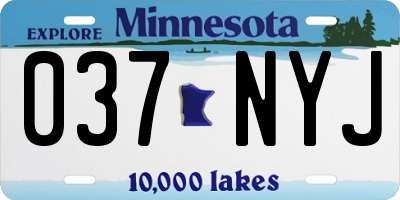 MN license plate 037NYJ