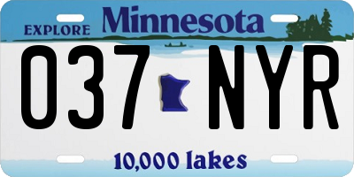 MN license plate 037NYR