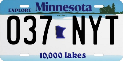 MN license plate 037NYT