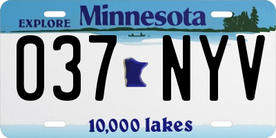 MN license plate 037NYV