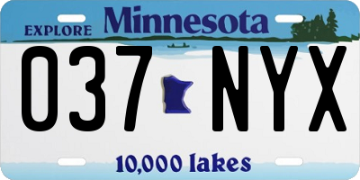 MN license plate 037NYX