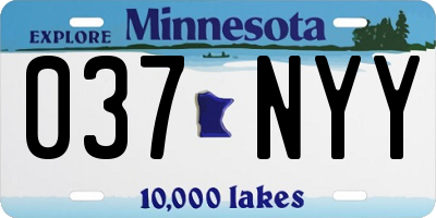 MN license plate 037NYY