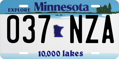 MN license plate 037NZA