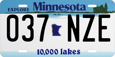 MN license plate 037NZE
