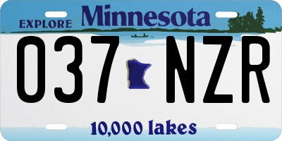 MN license plate 037NZR
