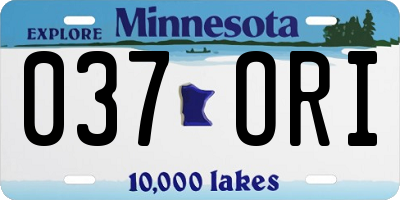 MN license plate 037ORI