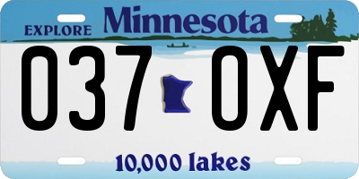 MN license plate 037OXF