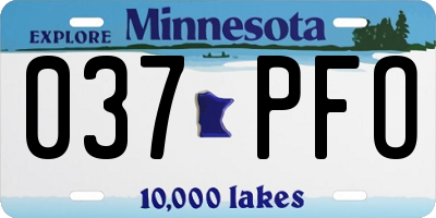 MN license plate 037PFO