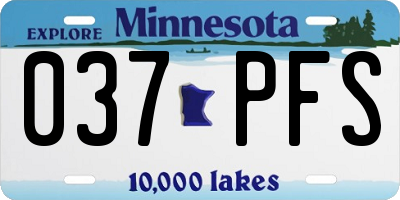 MN license plate 037PFS
