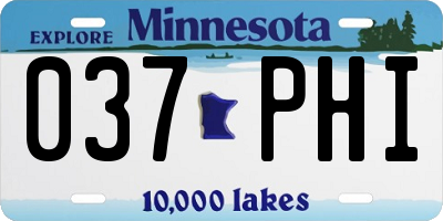 MN license plate 037PHI