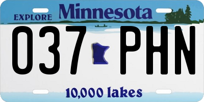 MN license plate 037PHN